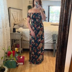 Off the shoulder maxi dress